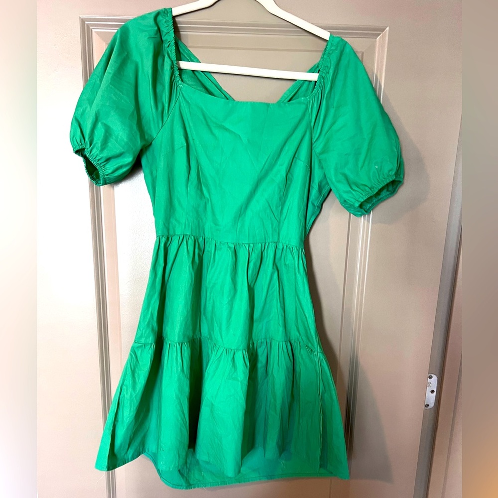 Tie-Back Poplin Mini Dress